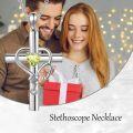 wholesale  Metal Stone Stethoscope Cross Pendant Necklace for Nurse Doctor Graduation -0-13