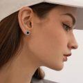 wholesale 925 Sterling Silver Black Onyx Round Gothic Stud Earrings for Women and Men 6mm-0-3