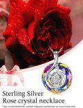 wholesale  Sterling Silver Crystal Infinity Rose Pendant Necklace Mother s Day Gift -0-6