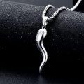 wholesale 925 Sterling Silver Italian Horn Pendant Necklace - Good Luck Charm s-0-2