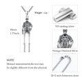 wholesale 925 Sterling Silver Halloween Punk Skull Skeleton Pendant Chain Necklace for Men Women  47cm Length-0-5