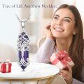 wholesale 925 Sterling Silver Purple Agate Celtic Knot Tree of Life Pendant Necklace for Women-0-4