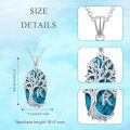 TOUPOP Sterling Silver Turquoise Family Tree Initial Pendant Necklaces-0-4
