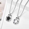 wholesale 925 Sterling Silver Black Onyx & Cubic Zirconia Anchor Heart Pendant Necklace for Women - Nautical Style Jewelry-0-2
