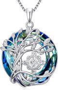 wholesale TOUPOP Tree Of Life Necklace 925 Sterling Silver Crystal Pendant Necklaces Birthday Christmas Jewelry Gifts For Women -0-0