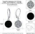 wholesale 925 Sterling Silver Black Onyx Celtic Knot Valknut Viking Drop Earrings-0-4