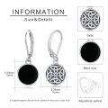 wholesale 925 Sterling Silver Black Onyx Celtic Knot Valknut Viking Drop Earrings-0-4