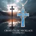 wholesale 925 Sterling Silver Blue Enamel Star of David Celtic Knot Cross Pendant Necklace-0-25