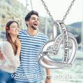 wholesale 925 Sterling Silver Heart Love Forever Engraved Pendant Necklace for Women-0-1