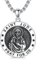 wholesale 925 Sterling Silver &  Saint Jude Pray For Us Medal Pendant Necklace for Men and Women Catholic Protection s-0-0