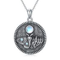 wholesale 925 Sterling Silver Butterfly Moonstone Pendant Necklace for Women - Unique Gifts for Mothers and Daughters on Birthdays & Christmas-20-Moth Necklace