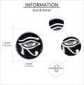 wholesale 925 Sterling Silver Round Black Enamel Eye Of Horus Stud Earrings-0-4