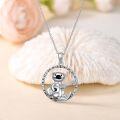wholesale 925 Sterling Silver Otter Playing Guitar Pendant Necklace for Women Girls  45cm Chain Length-0-1
