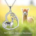 wholesale 925 Sterling Silver Alpaca Pendant Necklace for Women Girls Gifts Jewelry 43cm Chain Length-0-5
