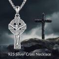 wholesale 925 Sterling Silver Crucifix Pendant Necklaces for Men & Women - Vintage Jesus Christ s 45cm Chain Length-0-1