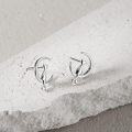 wholesale 925 Sterling Silver Cat and Crescent Moon Stud Earrings for Women-0-1