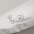 wholesale 925 Sterling Silver Cat and Crescent Moon Stud Earrings for Women-0-1