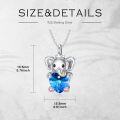 wholesale 925 Sterling Silver Blue Crystal Elephant Pet Ash Keepsake Pendant Necklace with Funnel and Spoon Set-0-4