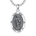 wholesale 925 Sterling Silver Saint Jude Pendant Necklace-0-0