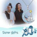 TOUPOP Sterling Silver Crystal 2 Sisters Moon Star Necklace-0-4