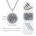 wholesale 925 Sterling Silver Round Pendant with Saint Francis Design and Greek Key Border - 3D Relief Protection Charm Necklace for Men Women Boys Girls  (Silver)-0-4