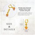 wholesale Gold-Plated 925 Sterling Silver Honeycomb Bees & Amber Drop Hoop Earrings for Women-0-2