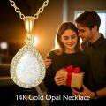 wholesale 14K Gold Amber Necklace For Women 14k Gold Teardrop Necklace Gold Jewelry Gift For Women-0-1