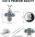 wholesale 925 Sterling Silver Cross with Turquoise and Religious Figures Pendant Necklace for Men Women-0-3