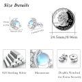 wholesale 925 Sterling Silver Opal Moon & Stars Stud Earrings - Celestial s for Women-0-4