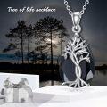 wholesale 925 Sterling Silver Black Tourmaline Tree of Life Pendant Necklace Celtic s for Women Girls-0-4