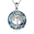 wholesale 925 Sterling Silver Tree Of Life Pendant With Blue Crystal Backdrop-0-0