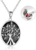 wholesale TOUPOP Locket Necklace Sterling Silver Locket Pendant That Holds Pictures Sunflower/tree Of Life Locket Pendant For Women Wife Girlfriend Christmas -0-0