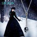 wholesale 925 Sterling Silver Vintage Spoon Pendant Necklace for Women and Men -0-4