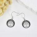 wholesale 925 Sterling Silver Moon Phases Tree Of Life Drop Earrings for Women Girls s 3cm Long-0-2