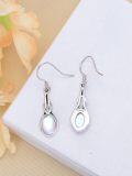 wholesale 925 Sterling Silver Blue Moonstone Leverback Dangle Drop Earrings for Women-0-4