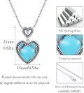 wholesale 925 Sterling Silver Heart-Shaped Turquoise Stone Pendant Necklace-0-3