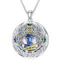 TOUPOP Sterling Silver Abalone Gemini Zodiac Constellation Pendant Necklace-0-0