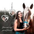 wholesale 925 Sterling Silver Heart Earrings Wholesale With Horse And Woman Design-0-1