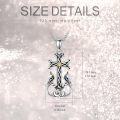 wholesale 925 Sterling Silver Cross with Peacocks and Gold Flower Pendant Necklace for Women Girls Mothers Day Gift-0-3