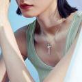 wholesale 925 Sterling Silver Cross Pendant With Blue Opal And Philippians Inscription-0-78