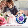 wholesale TOUPOP Mothers Day Gifts For Mom Women Necklace Sterling Silver Circle Necklaces For Women Crystal Pendant Birthday Mother's Day Jewelry Gifts For Mom Wife Her (rose-blue Crystal-02-february-amethyst) -0-3