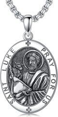 wholesale  925 Sterling Silver Saint Luke Prayer Medal Pendant Necklace  for Men & Women-0-0