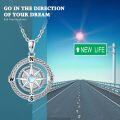 wholesale 925 Sterling Silver Moonstone Celtic Knot Compass Pendant Necklace-0-1
