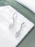wholesale 925 Sterling Silver Heart Birthstone Celtic Knot Dangle Leverback Earrings-0-19
