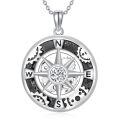 wholesale 925 Sterling Silver Round Cut Moissanite Compass Pendant Necklace for Women and Men-0-0