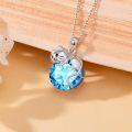 wholesale Cat Birthstone Necklace 925 Sterling Silver Cats Pendant Jewelry Birthday Christmas Gifts For Women Cat Lovers -0-3