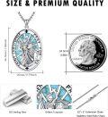 wholesale 925 Sterling Silver Turquoise St Christopher Prayer Medal Necklace Pendant-0-3