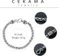 wholesale 925 Sterling Silver Braided Mens Boys Bracelet - 8 Long 6-3/4 mm Width-0-4