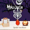 wholesale 925 Sterling Silver Spider Pendant with Red Crystal Gemstone Necklace s for Her-0-5