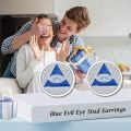 wholesale 925 Sterling Silver Blue Enamel CZ Evil Eye Stud Earrings for Women Girls Gifts 6mm Diameter-0-4